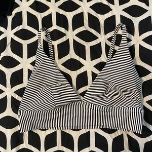 Aerie black and white swim top